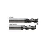 Square JAG95 & Corner Radius JAG97 , Carbide,  3 Flute Standard Length  ALU-POWER HPC End mills